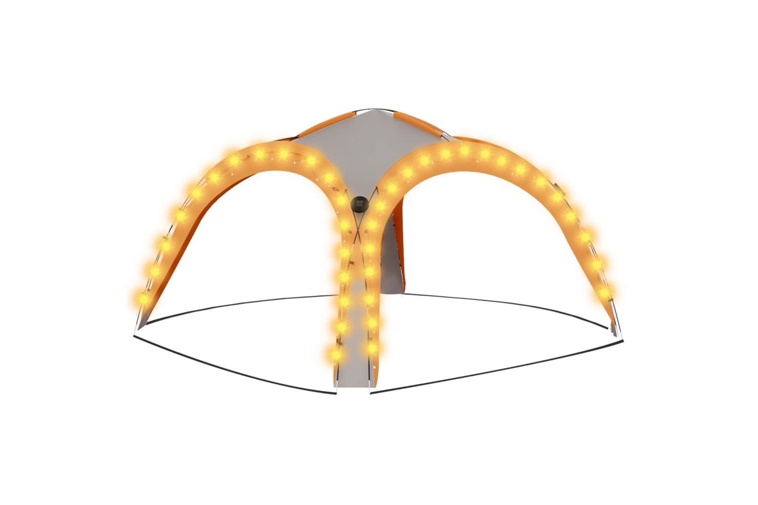 vidaXL 93077 Party Tent With Led And 4 Sidewalls 3.6x3.6x2.3 M Grey&orange