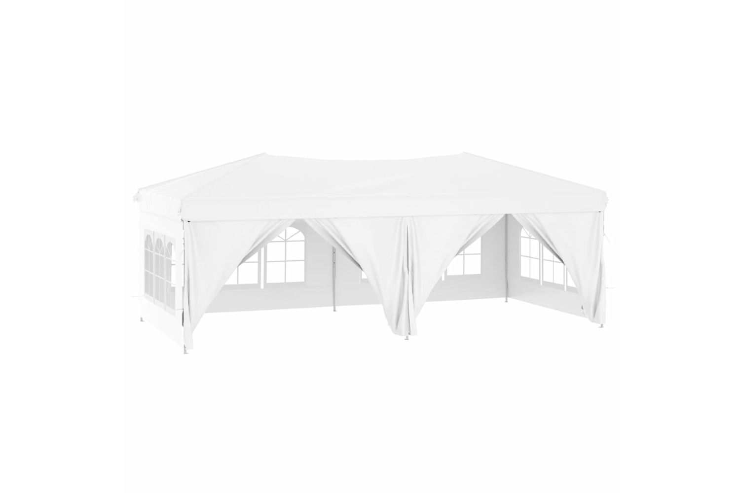 vidaXL 93545 Folding Party Tent With Sidewalls White 3x6 M