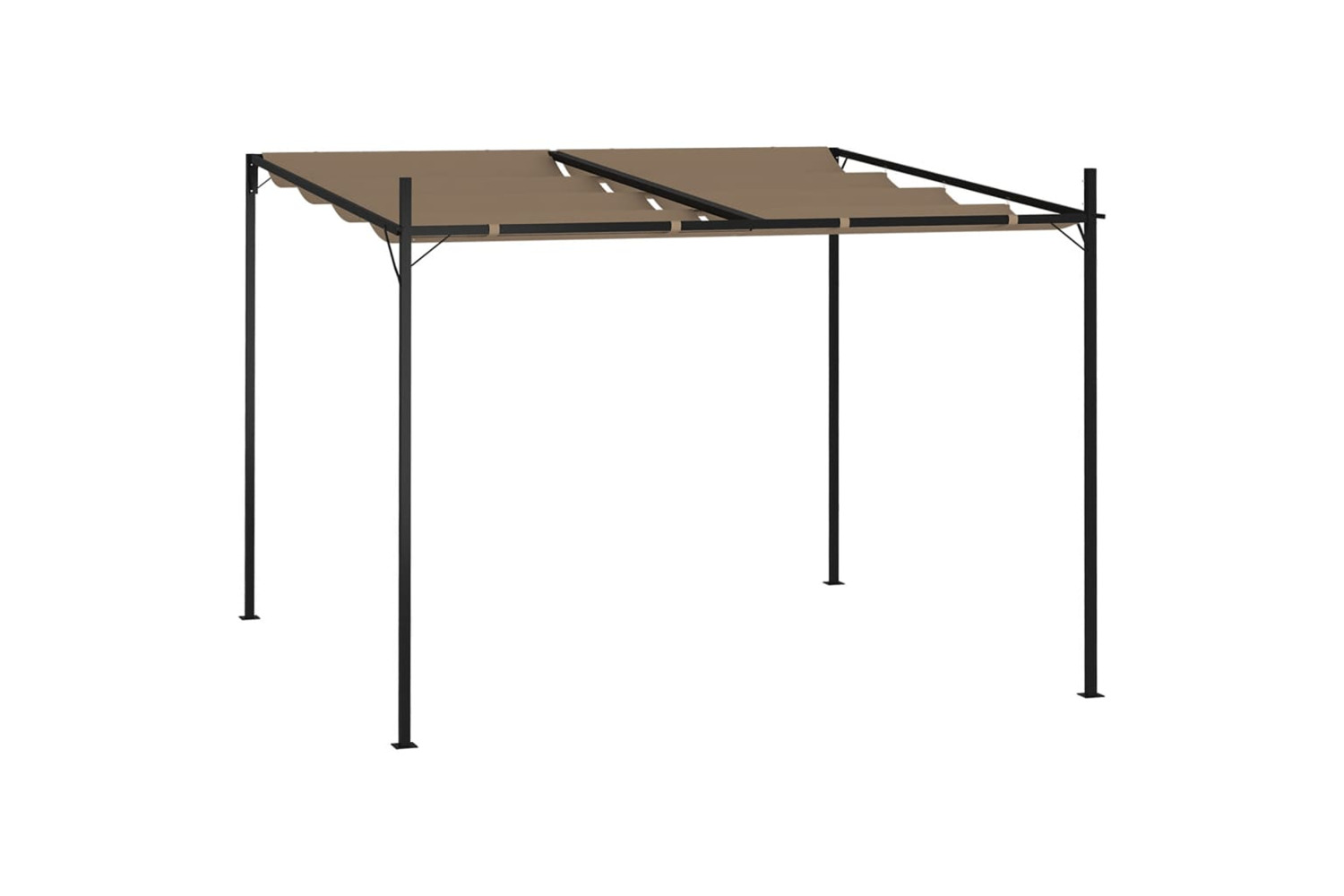 vidaXL 313627 Gazebo With Retractable Roof 300x300x233cm Taupe