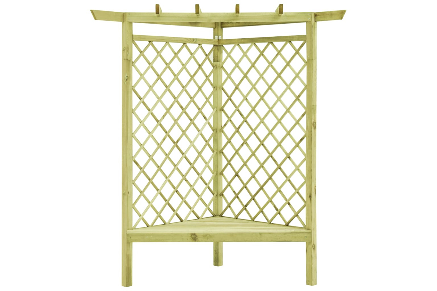 vidaXL 49029 Corner Pergola With Seat 130x130x197cm Impregnated Pinewood