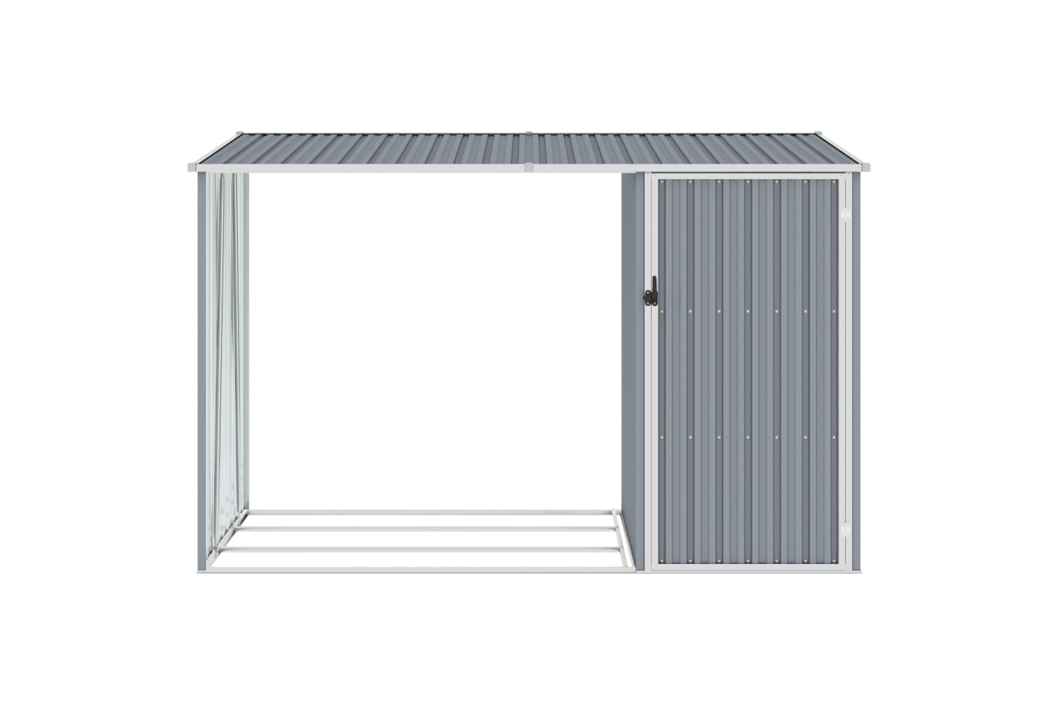 vidaXL 46294 Garden Firewood Shed Grey 245x98x159cm Galvanised Steel