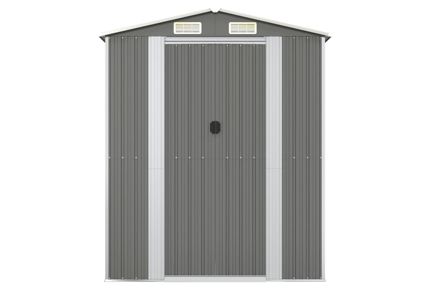 vidaXL 319269 Garden Shed Light Grey 192x108x223cm Galvanised Steel