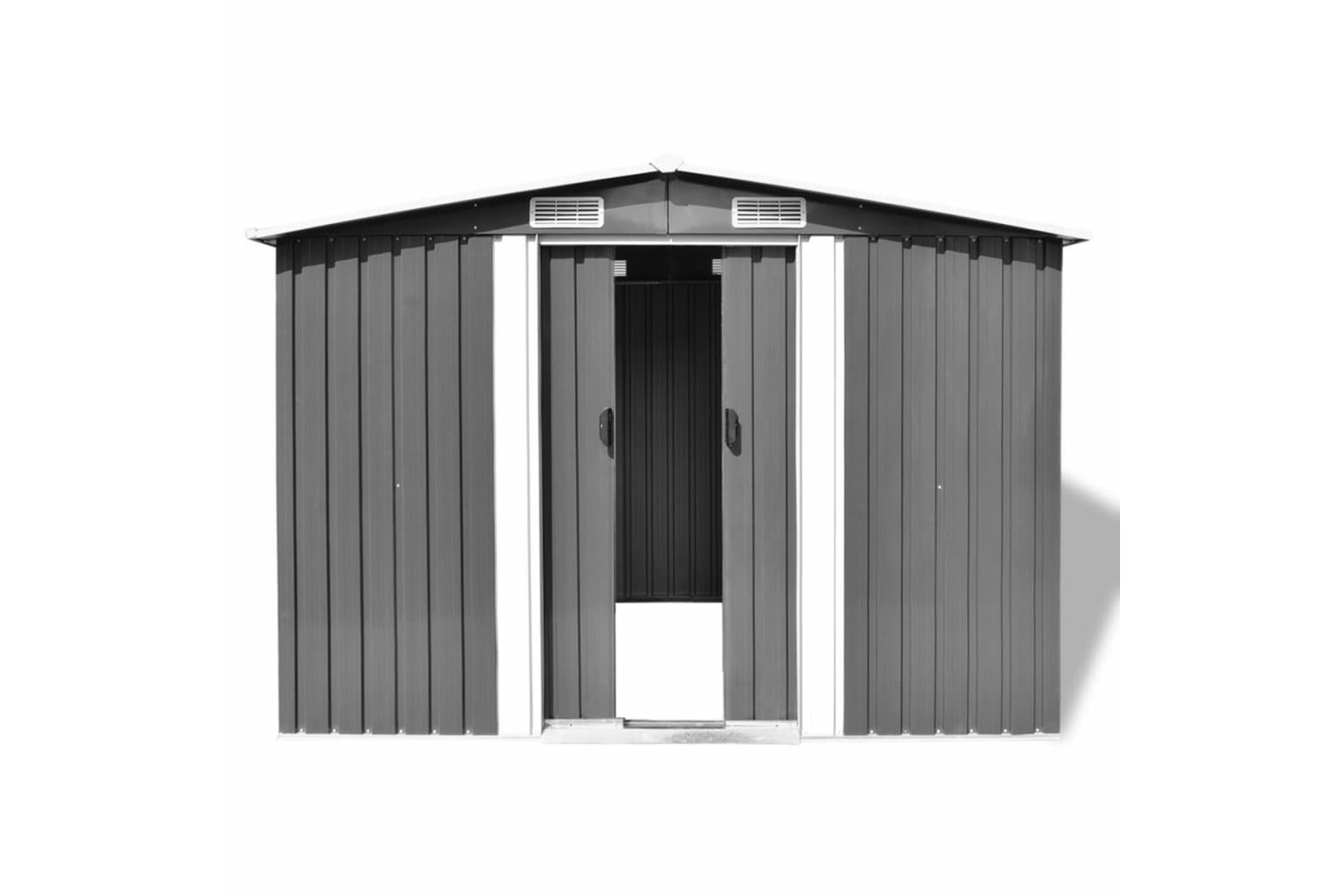 vidaXL 42907 Garden Storage Shed Grey Metal 257x205x178cm