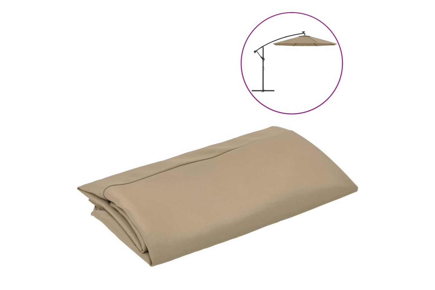 vidaXL 313815 Replacement Fabric For Cantilever Umbrella Taupe 350cm