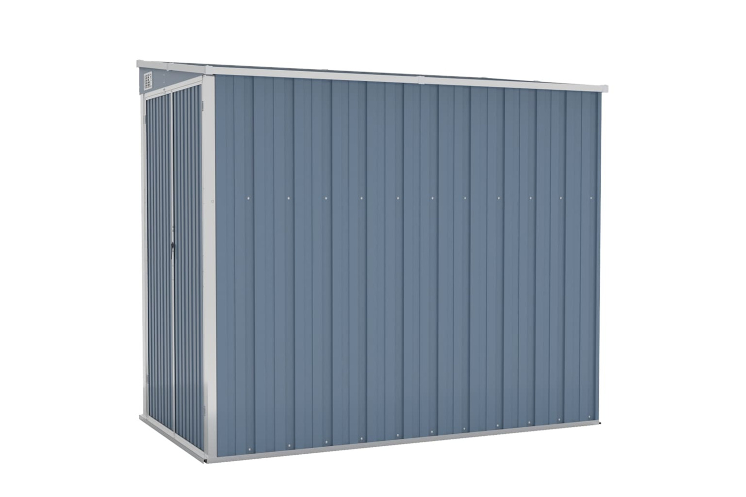 Vidaxl Wall-mounted Garden Shed Grey 118x194x178 Cm Galvanised Steel