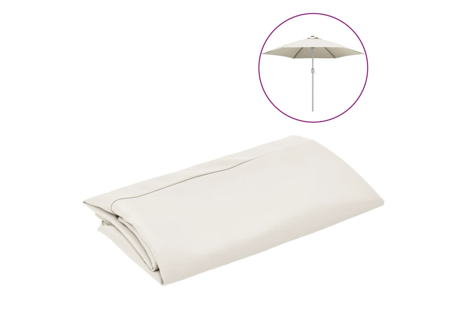 vidaXL 313795 Replacement Fabric For Outdoor Parasol Sand White 300cm