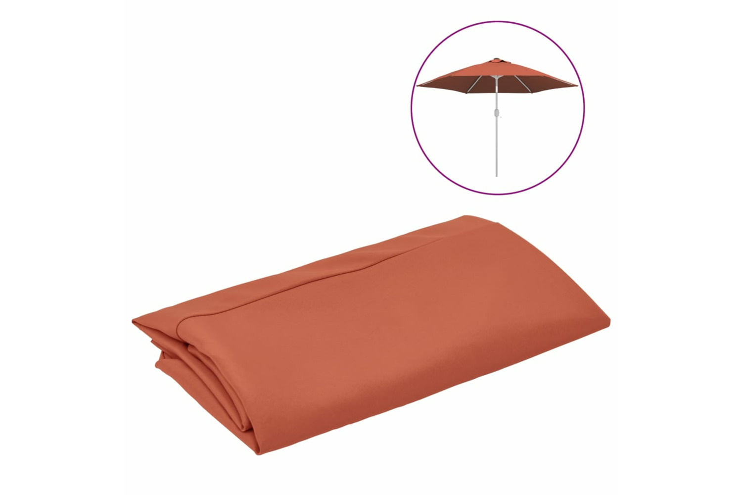 vidaXL 313801 Replacement Fabric For Outdoor Parasol Terracotta 300cm