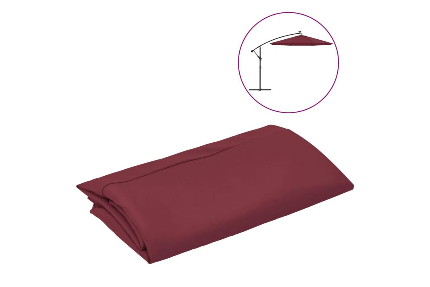 Vidaxl 313816 Replacement Fabric For Cantilever Umbrella Bordeaux Red 350 Cm