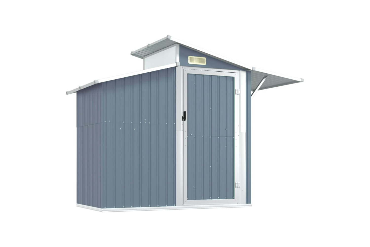 vidaXL 316243 Garden Shed Grey 270x130x208.5cm Galvanised Steel