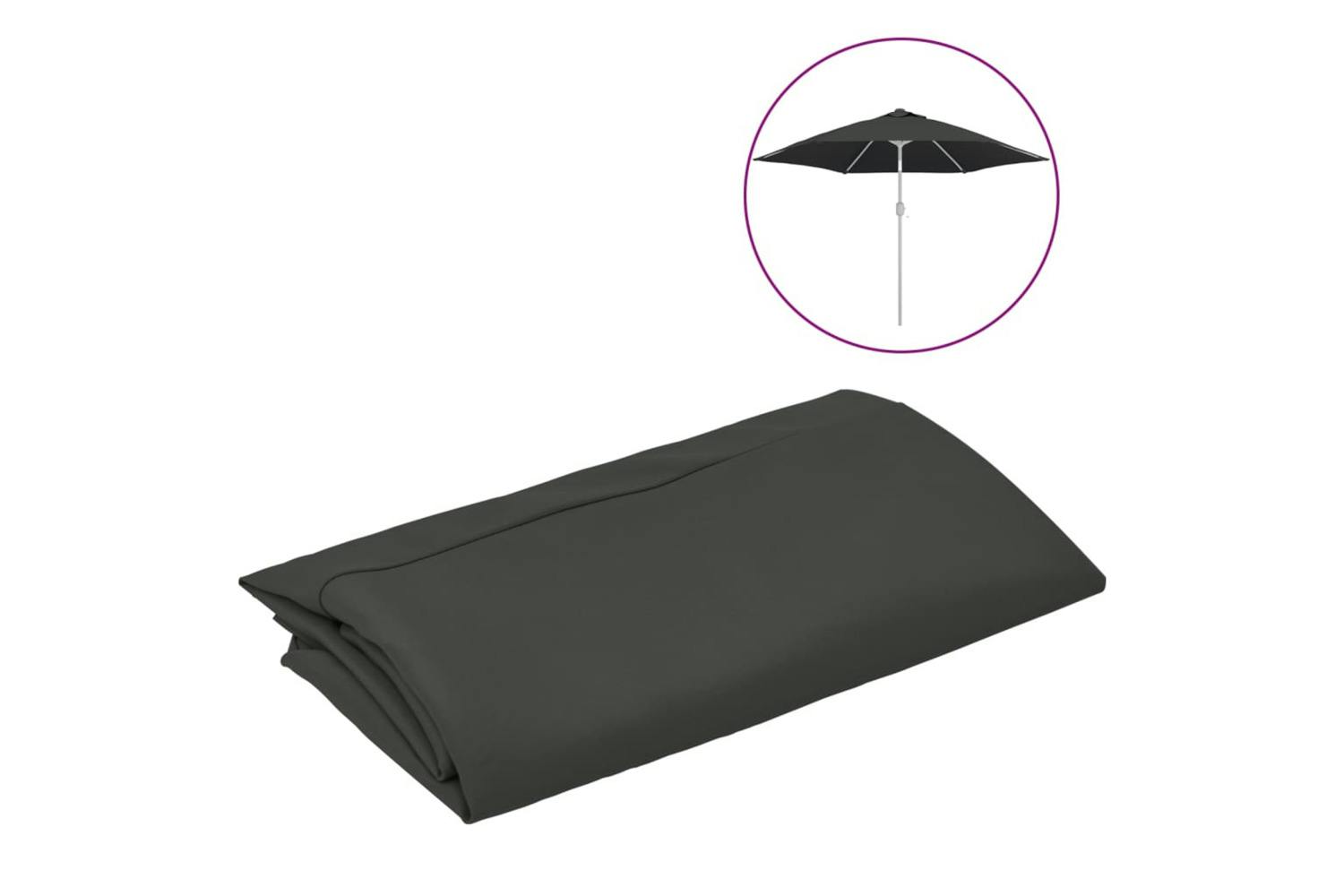 Vidaxl 313796 Replacement Fabric For Outdoor Parasol Anthracite 300 Cm
