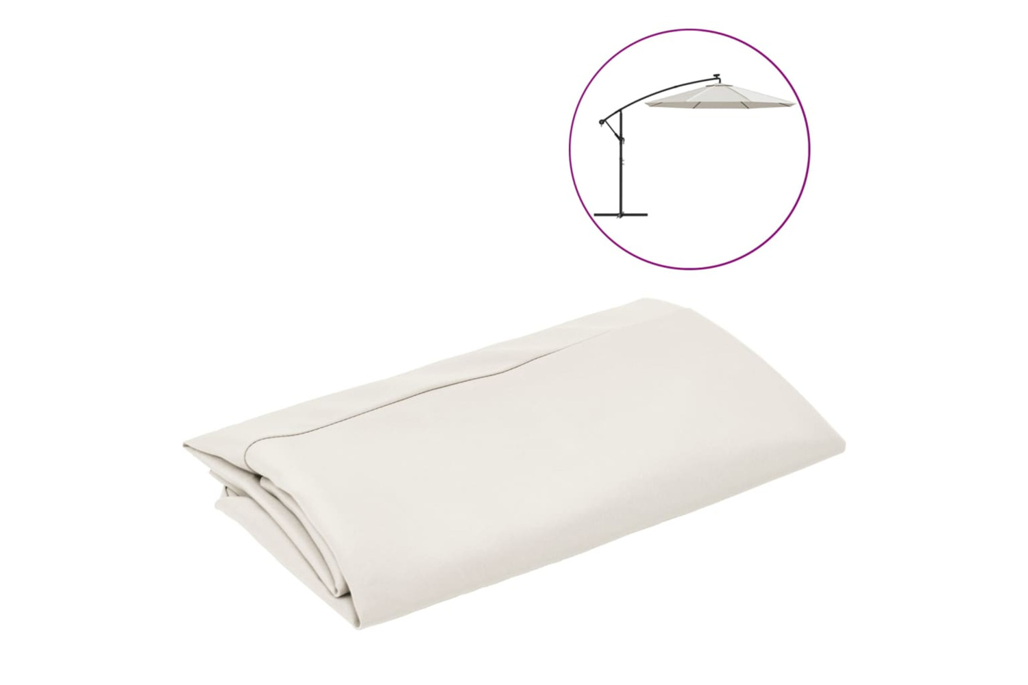 vidaXL 313813 Replacement Fabric For Cantilever Umbrella Sand White 350cm