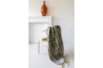 Soft Wool Mix Blanket | Herring Bone Throw Chartreuse | 120 x 180 cm