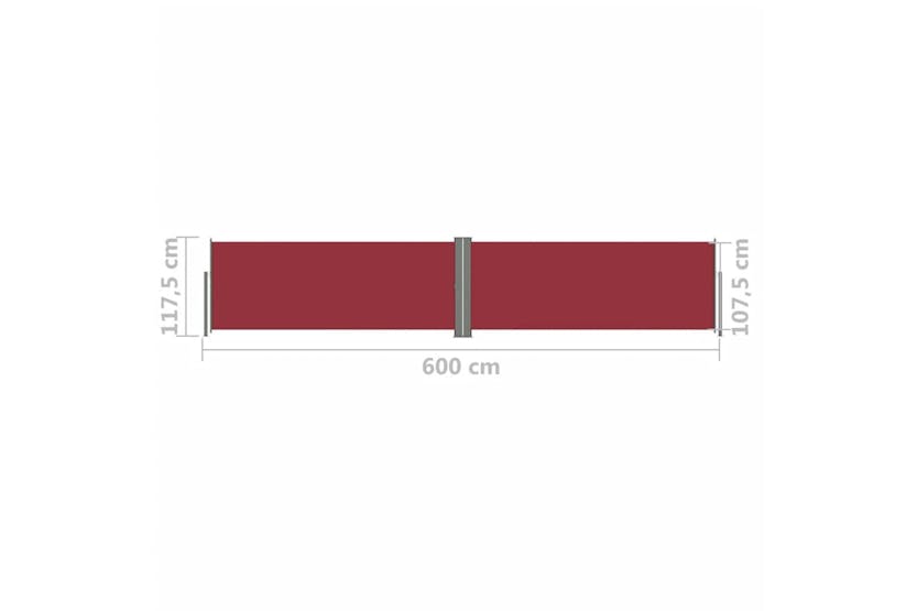 Vidaxl 317987 Retractable Side Awning Red 117x600 Cm