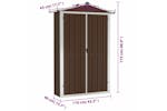 Vidaxl 46304 Garden Shed Brown 107.5x46x183 Cm Galvanised Steel