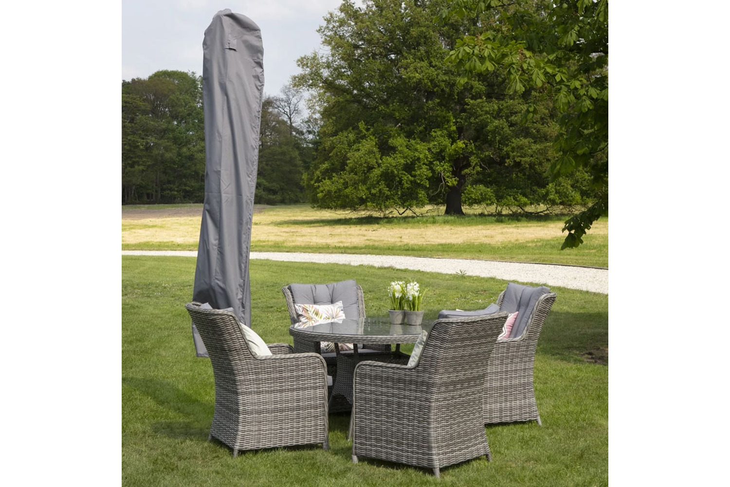 Madison Cover For Standing Parasol 165x25 Cm Grey