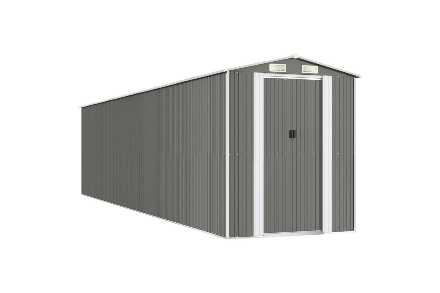 Vidaxl Garden Shed Light Grey 192x855x223 Cm Galvanised Steel