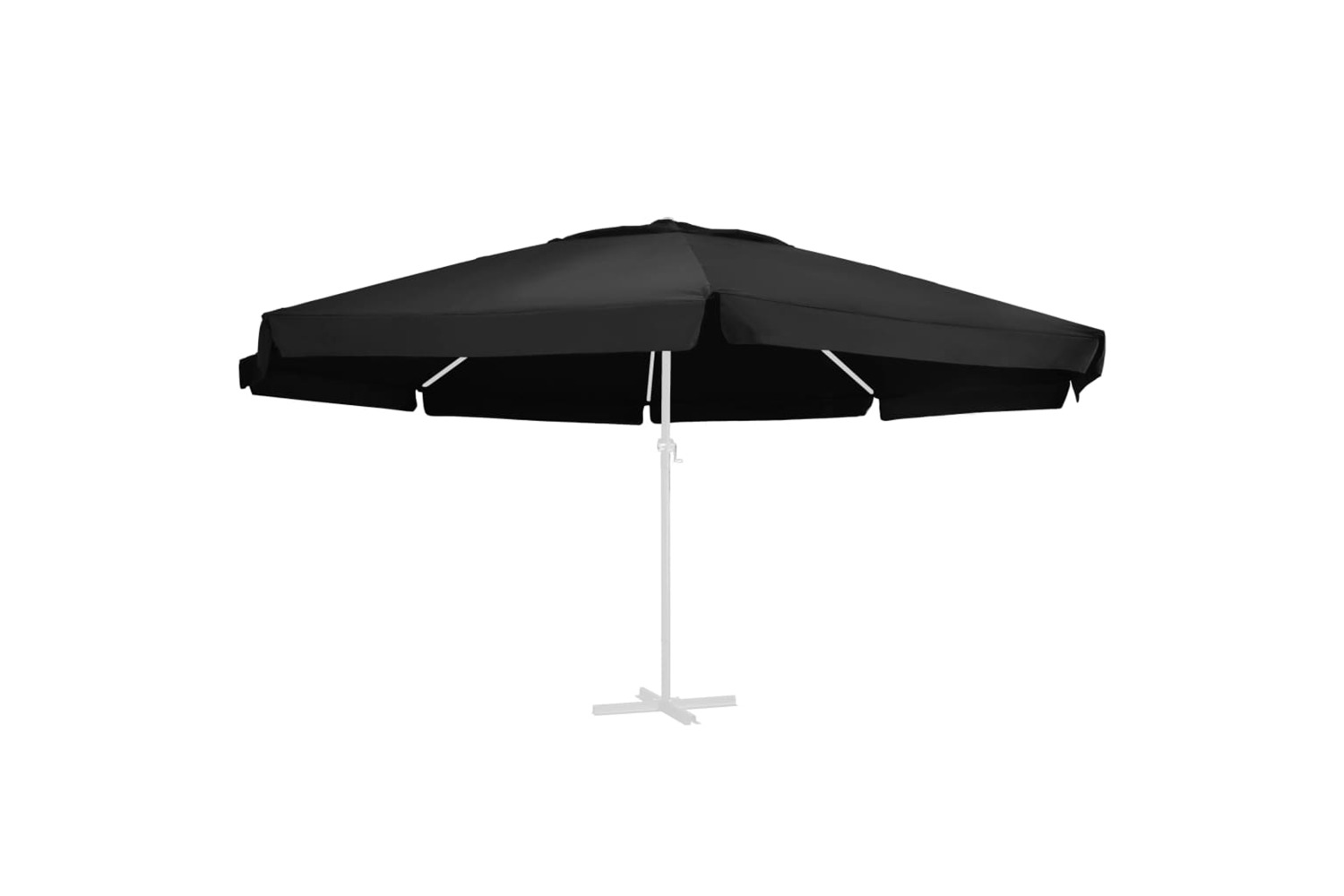 vidaXL 312552 Replacement Fabric For Outdoor Parasol Black 600cm