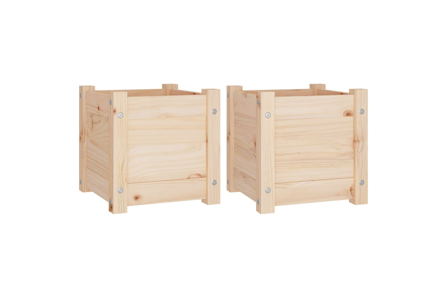 vidaXL 810523 Garden Planters 2 Pcs 31x31x31cm Solid Pinewood