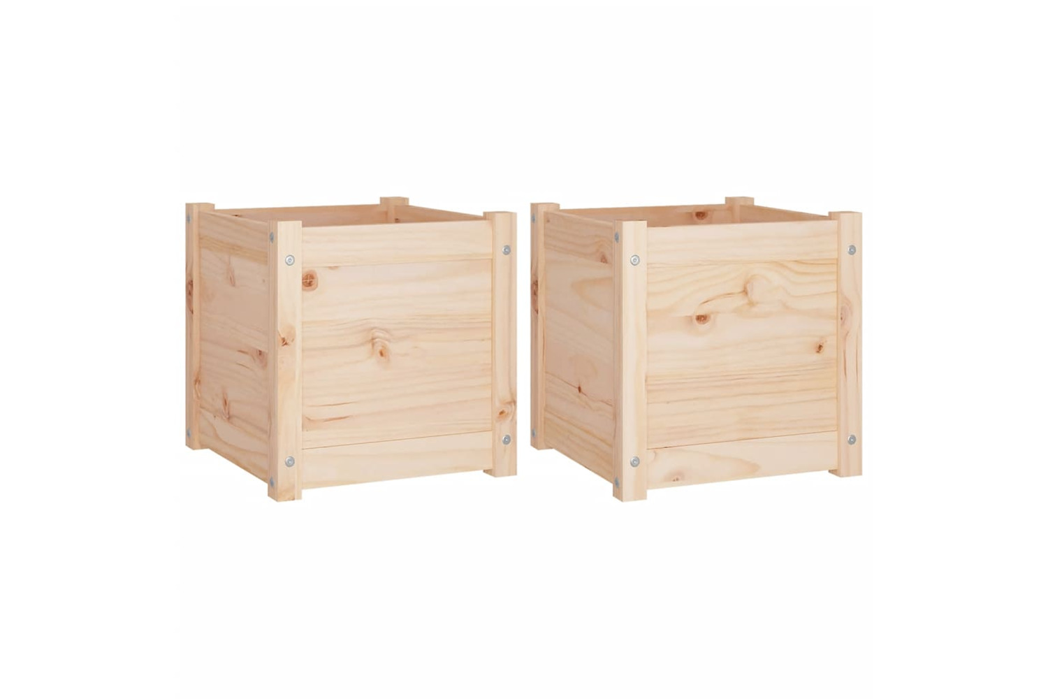 vidaXL 810535 Garden Planters 2 Pcs 40x40x40cm Solid Pinewood