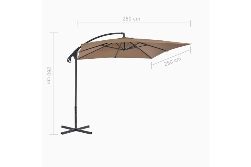 Vidaxl 44880 Cantilever Umbrella With Steel Pole 250x250 Cm Taupe