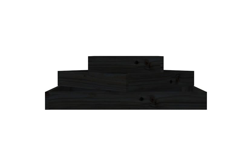 Vidaxl 823882 Planter Black 83x83x27 Cm Solid Wood Pine