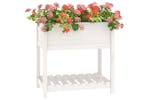 Vidaxl 823781 Planter With Shelf White 82.5x54x81 Cm Solid Wood Pine