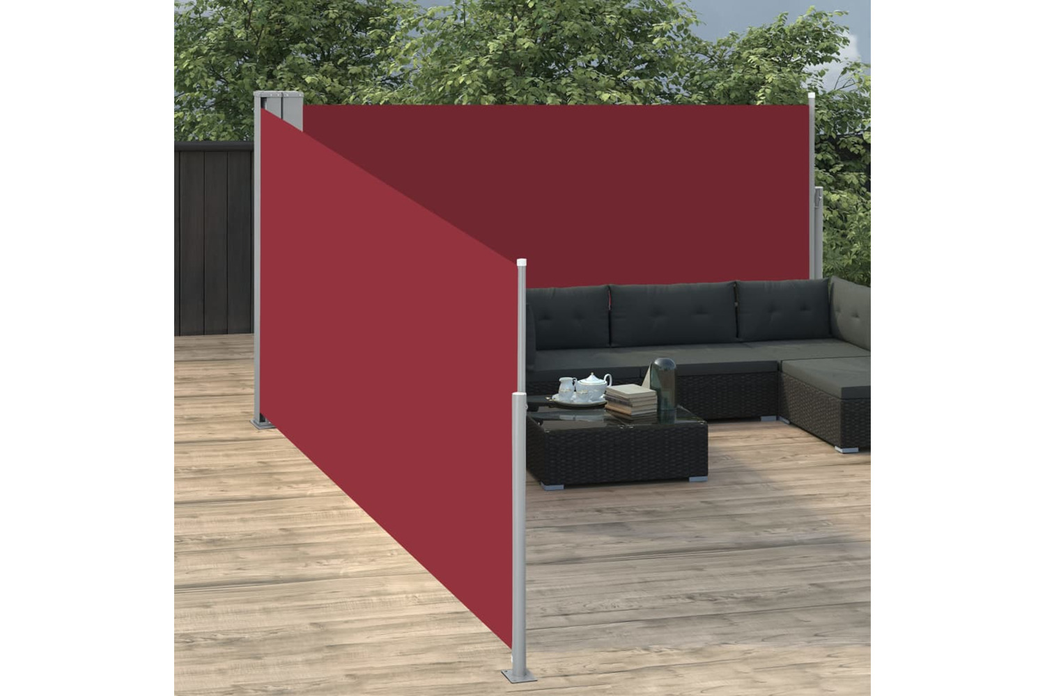 vidaXL 48489 Retractable Side Awning Red 140x1000cm