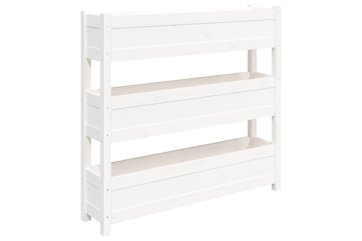 vidaXL 823921 Planter White 112x25x104.5cm Solid Wood Pine