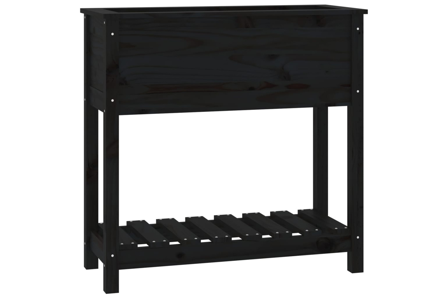 vidaXL 823763 Planter With Shelf Black 82.5x34.5x81cm Solid Wood Pine