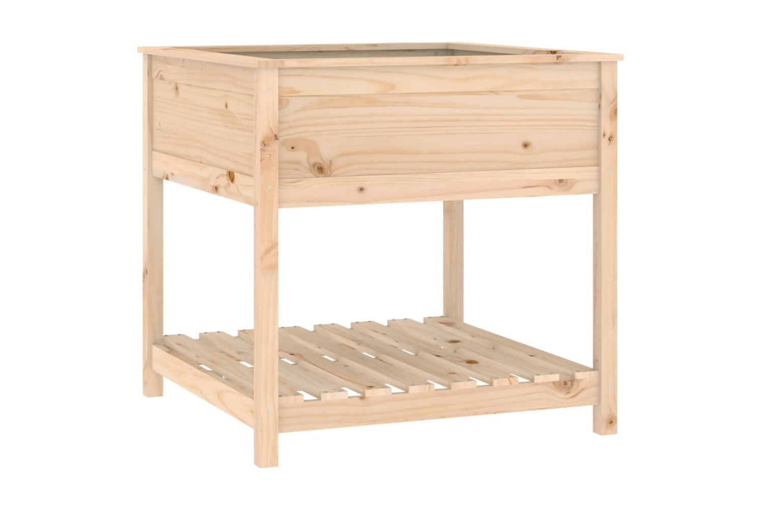 vidaXL 823794 Planter With Shelf 82.5x82.5x81cm Solid Wood Pine