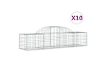 Vidaxl 3146265 Arched Gabion Baskets 10 Pcs 200x50x40/60 Cm Galvanised Iron