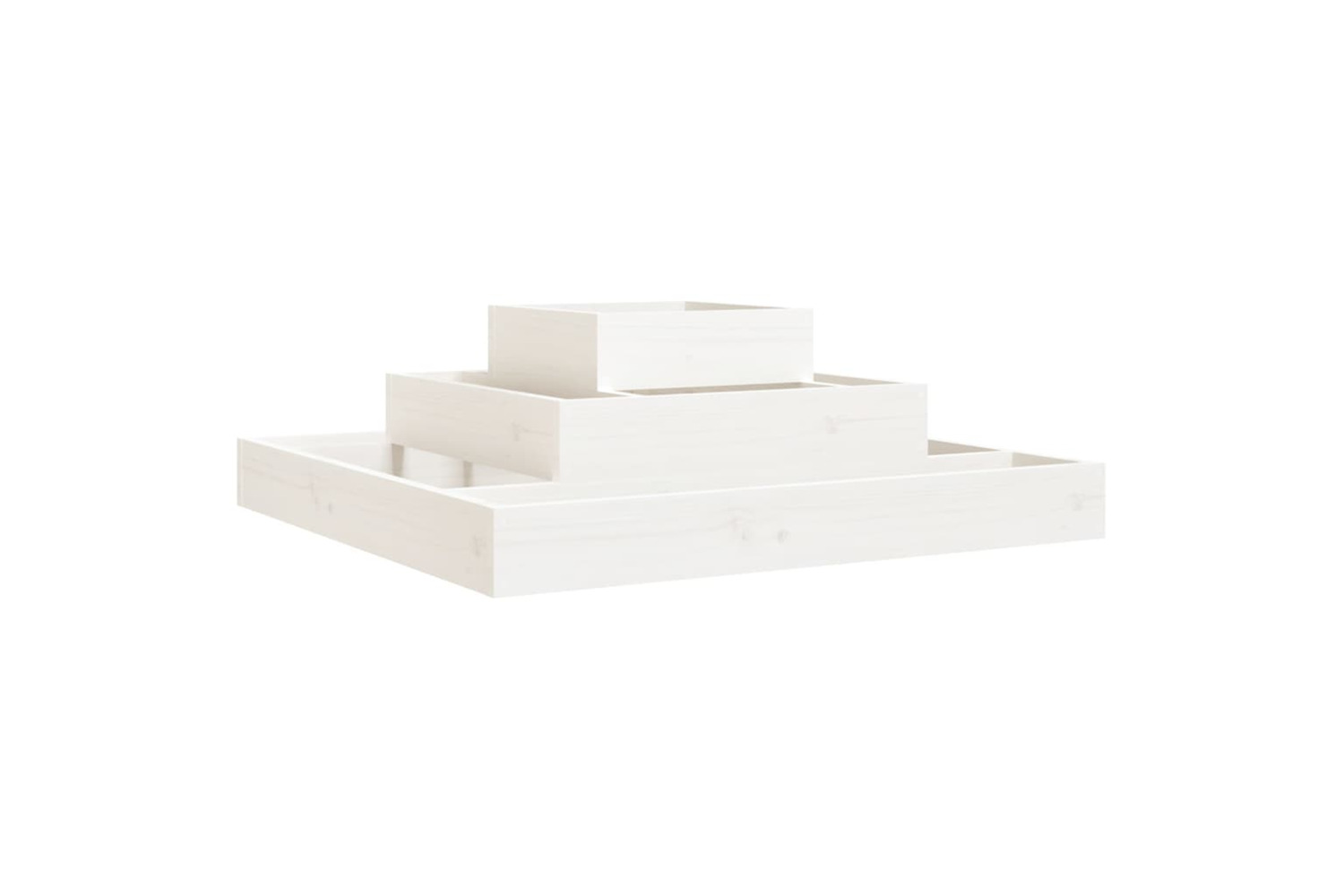 vidaXL 823865 Planter White 80x80x27cm Solid Wood Pine