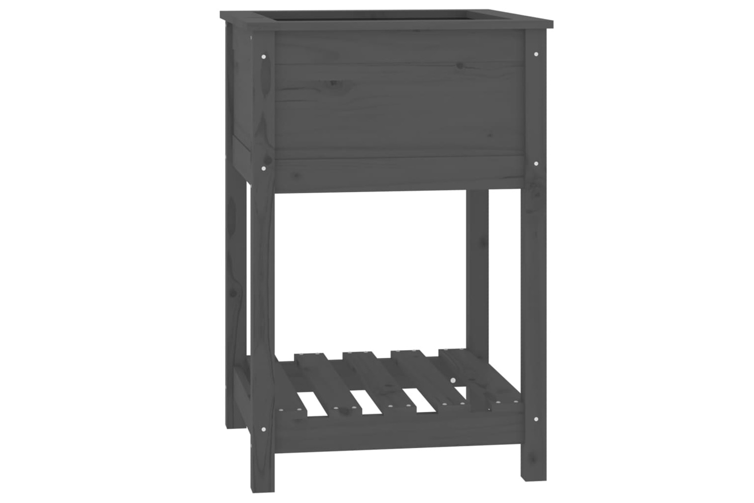 vidaXL 823775 Planter With Shelf Grey 54x54x81cm Solid Wood Pine