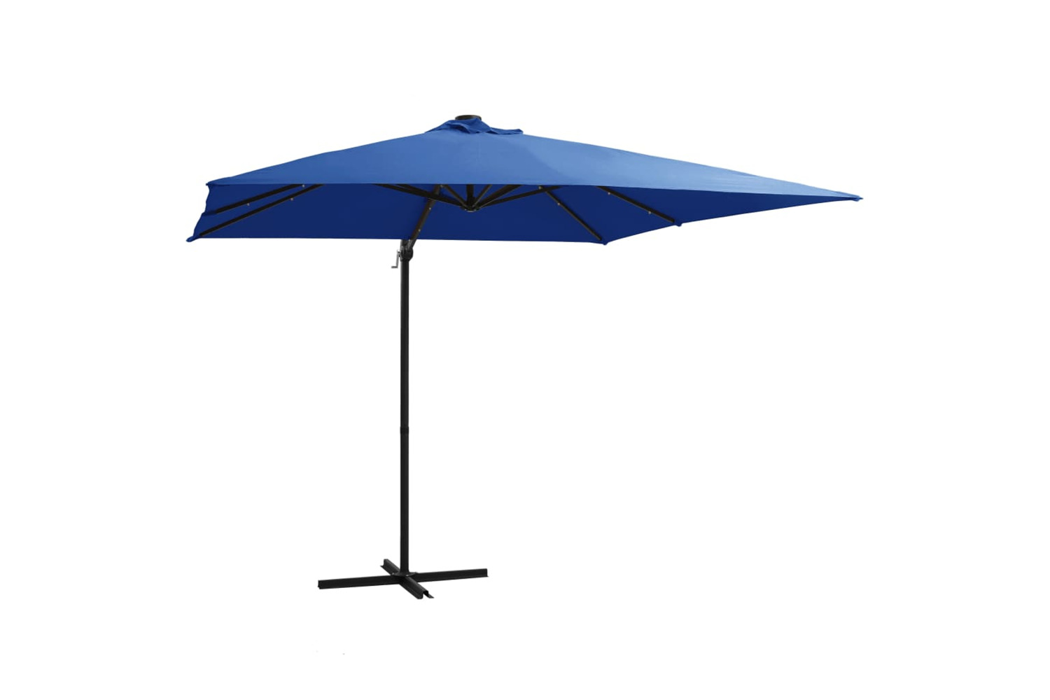 Vidaxl 46997 Cantilever Umbrella With Led Lights And Steel Pole 250x250 Cm Azure Blue
