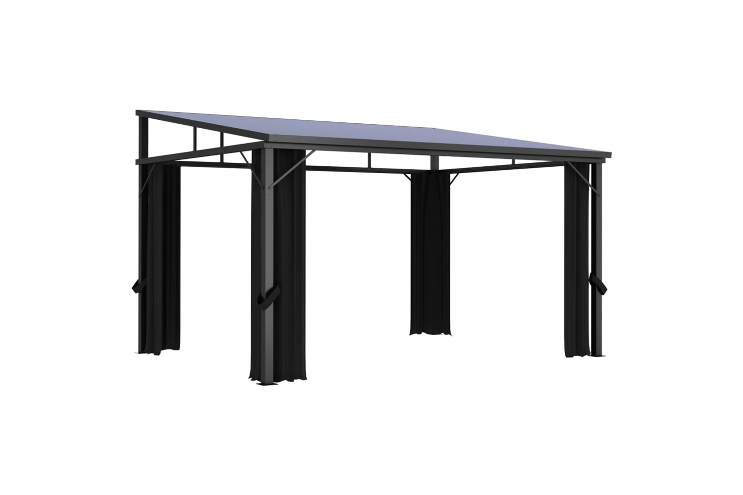 Vidaxl Gazebo With Curtain 405x294x244 Cm Anthracite