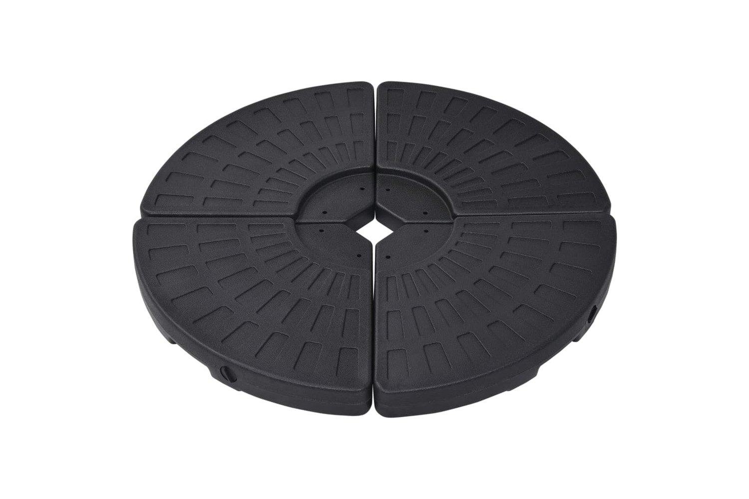 vidaXL Umbrella Base Fan-shaped 4 Pcs Black