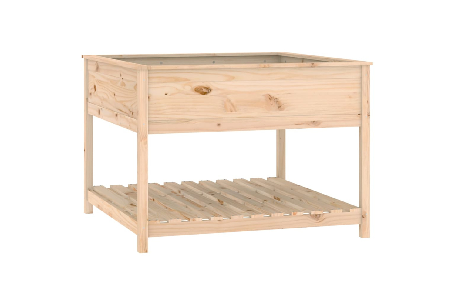 vidaXL 823801 Planter With Shelf 111.5x111.5x81cm Solid Wood Pine