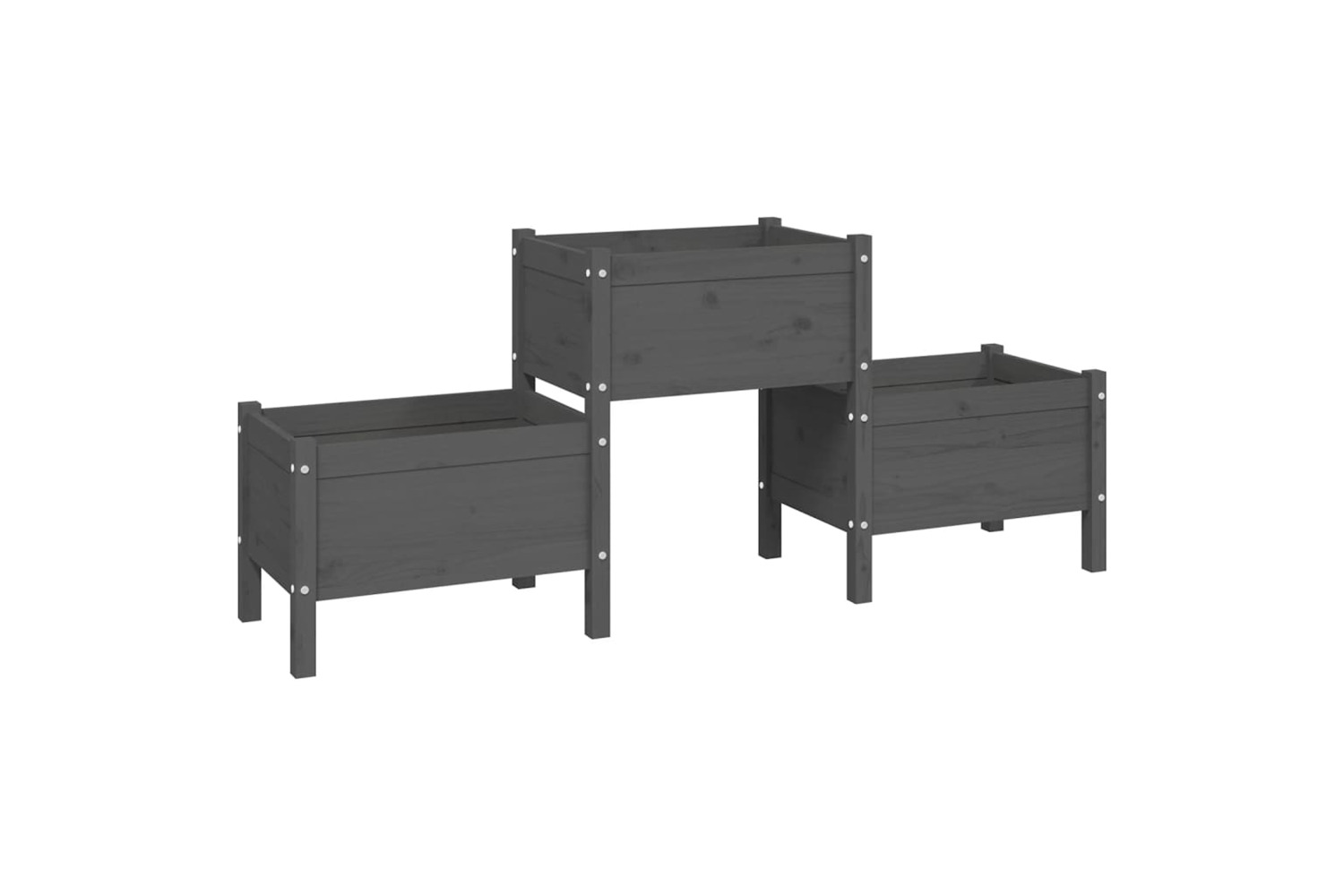 vidaXL 822249 Planter Grey 178.5x44x75cm Solid Wood Pine