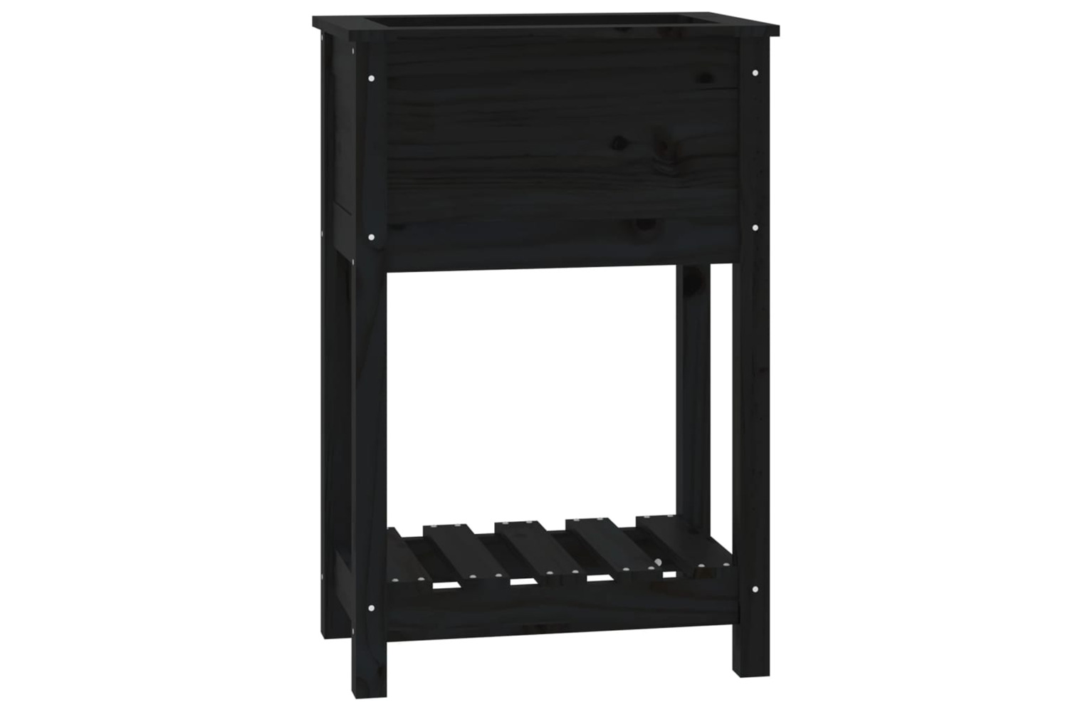 vidaXL 823756 Planter With Shelf Black 54x34.5x81cm Solid Wood Pine