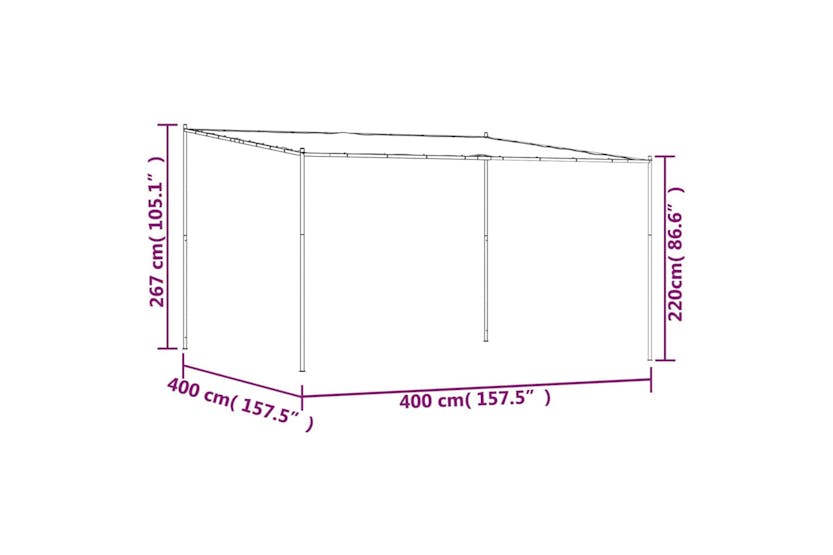 Vidaxl 362464 Gazebo White 4x4 M 180 G/mâ² Fabric And Steel