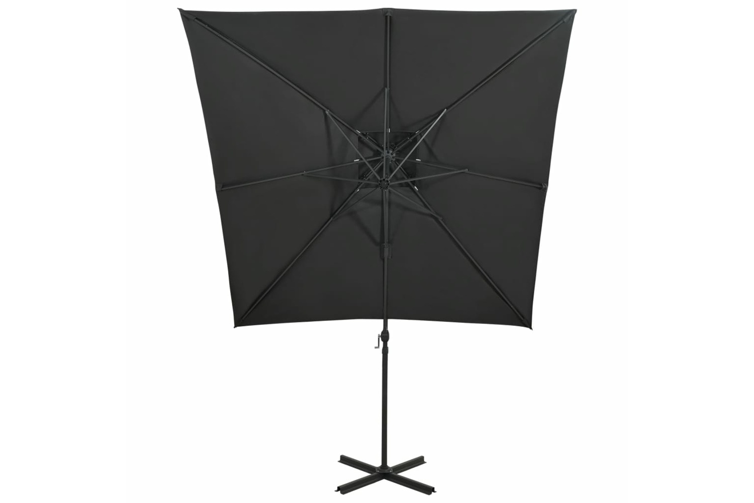 vidaXL 312354 Cantilever Umbrella With Double Top 250x250cm Anthracite