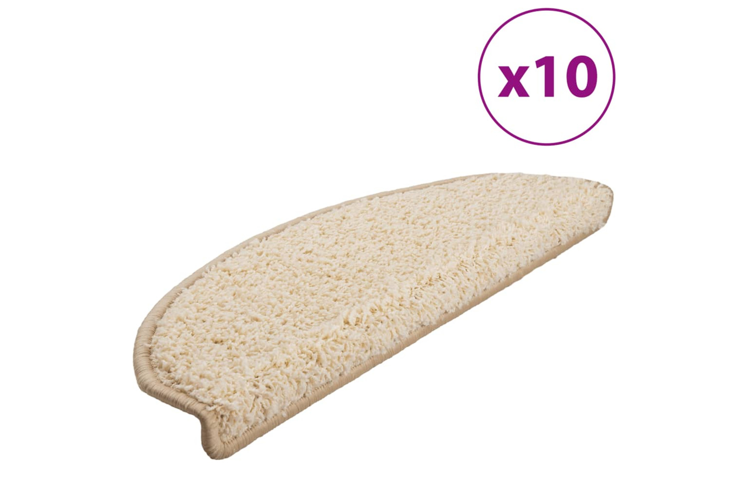 vidaXL 149807 Stair Mats 10 Pcs 65x21x4cm Cream