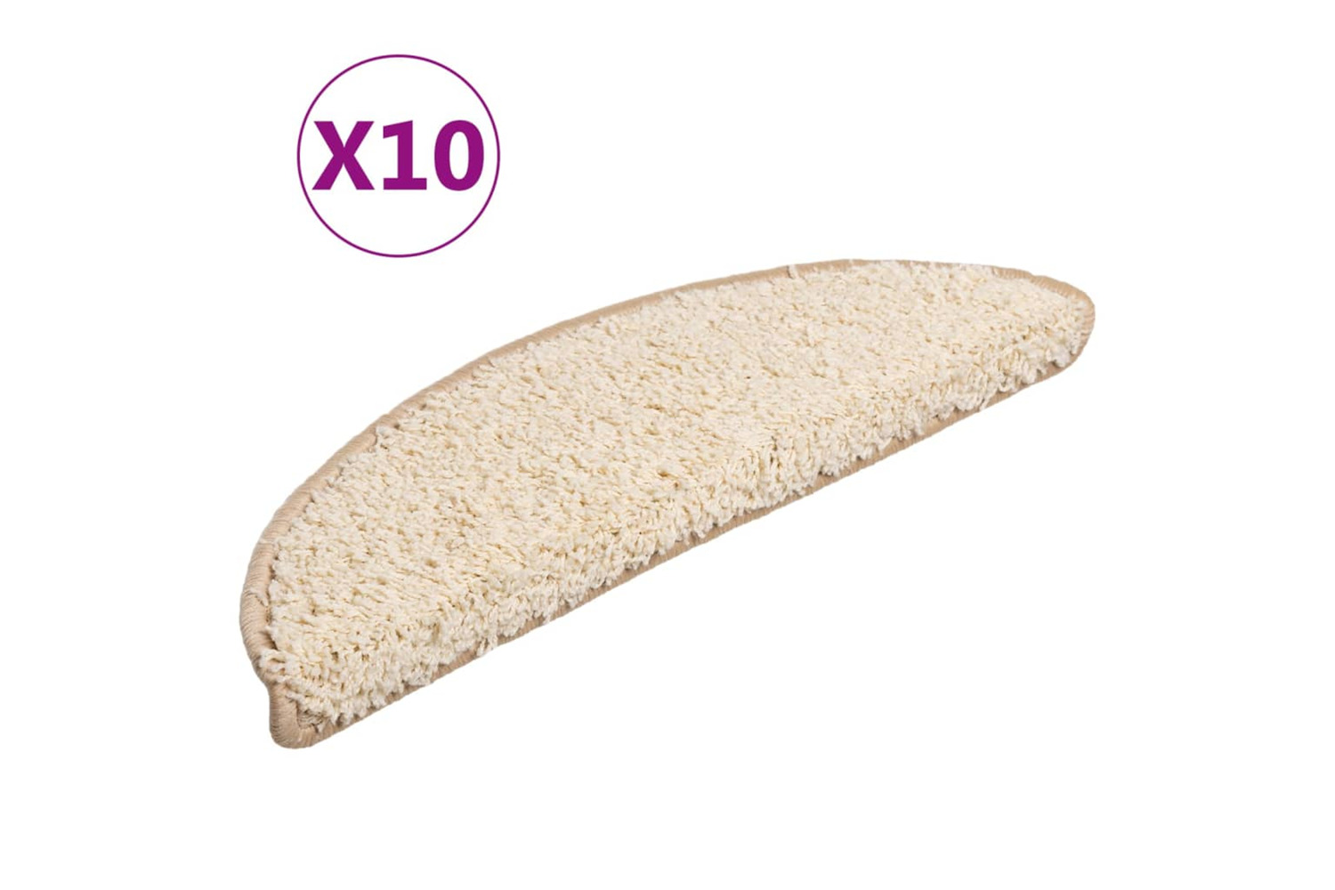 vidaXL 149791 Stair Mats 10 Pcs 56x17x3cm Cream