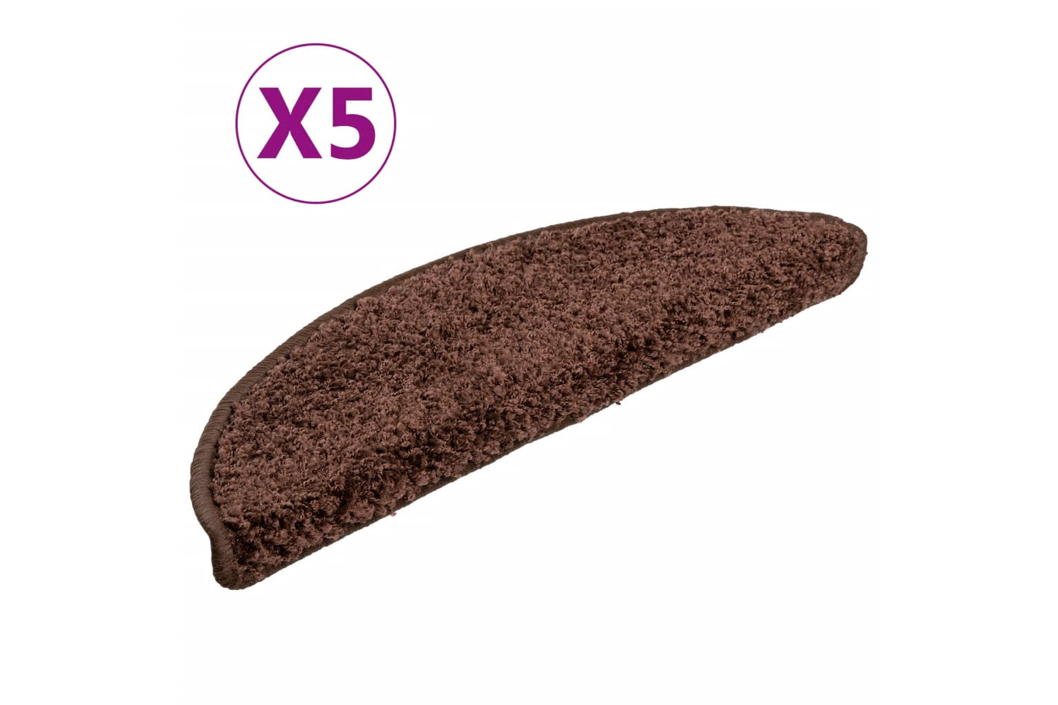 vidaXL Stair Mats 5 Pcs 56x17x3cm Brown