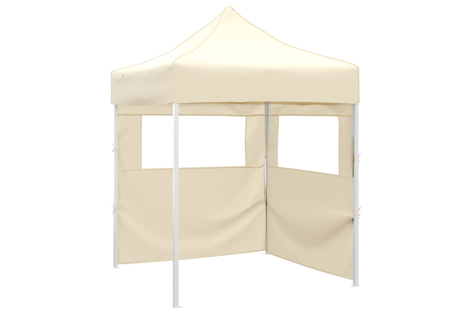 vidaXL Professional Folding Party Tent With 2 Sidewalls 2x2 M Steel Cream