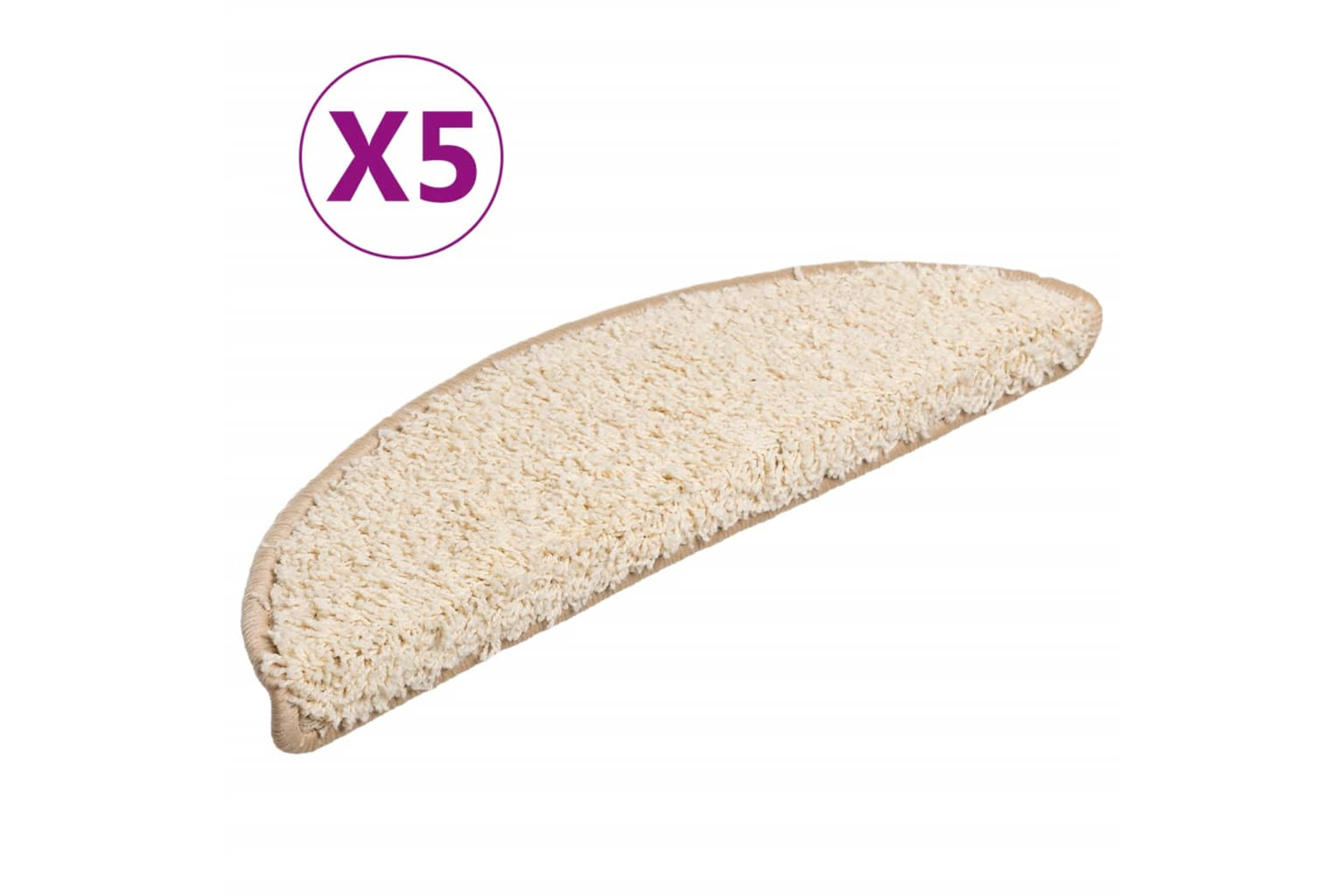 vidaXL 149790 Stair Mats 5 Pcs 56x17x3cm Cream