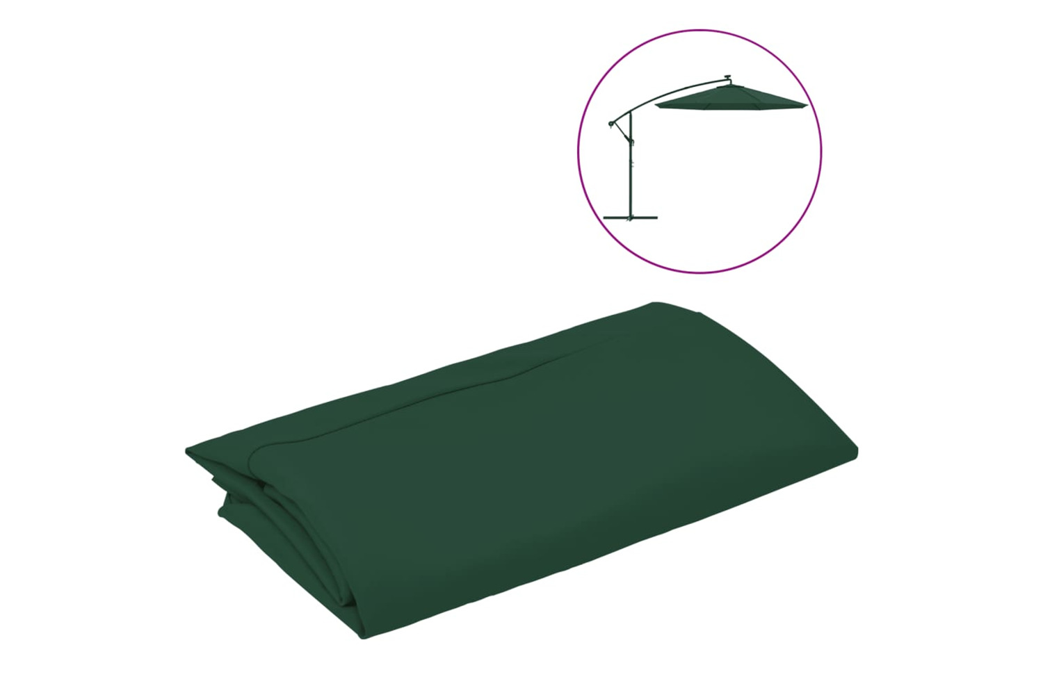 vidaXL 313811 Replacement Fabric For Cantilever Umbrella Green 350cm