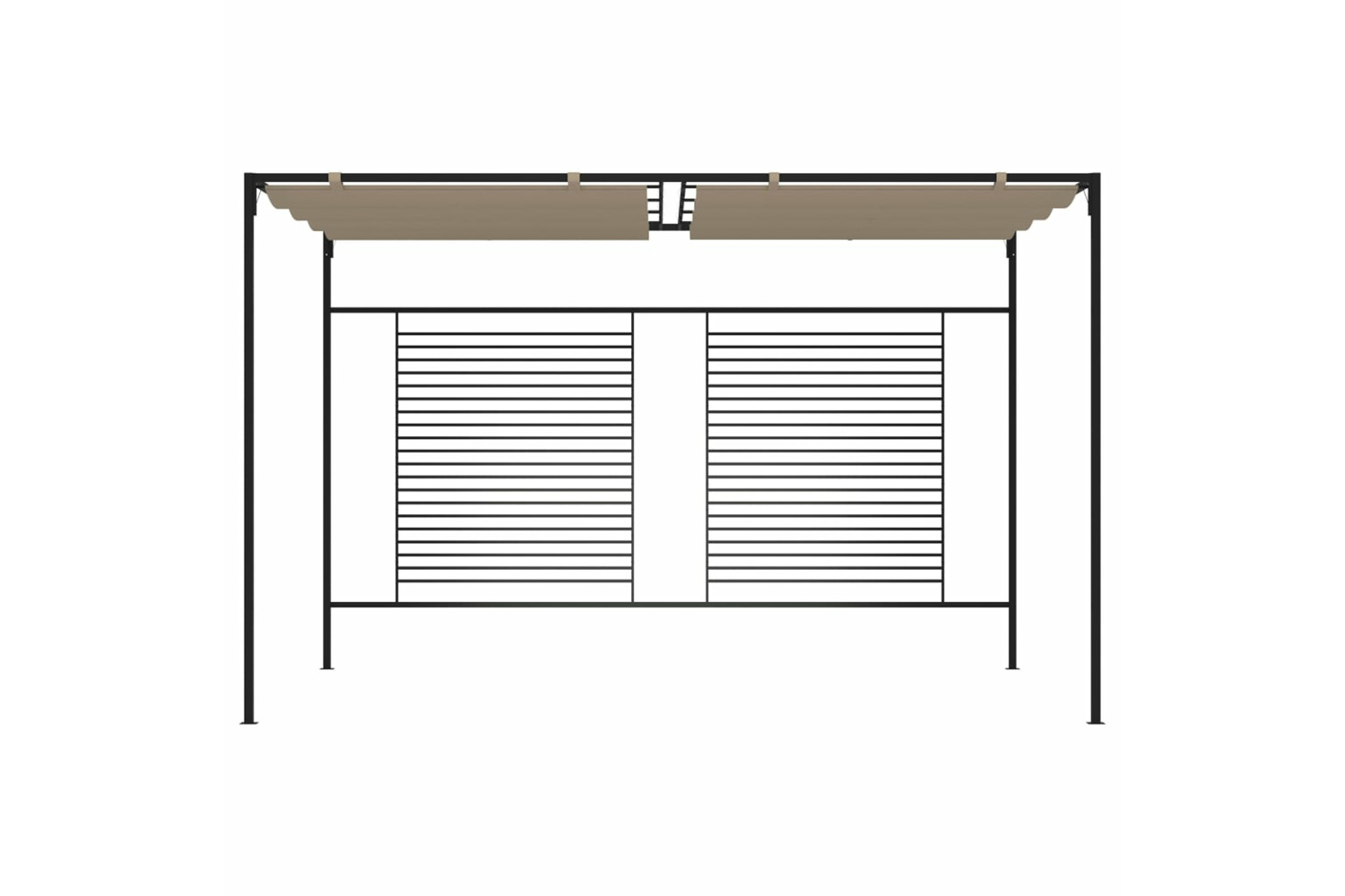vidaXL 313624 Gazebo With Retractable Roof 3x4x2.3 M Taupe 180 G/m²