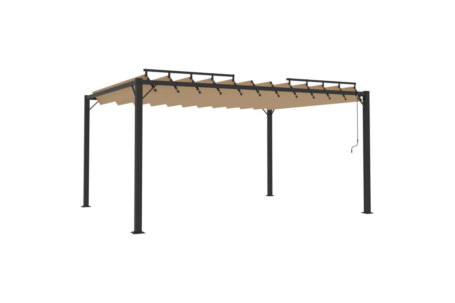 vidaXL Gazebo With Louvered Roof 3x4 M Taupe Fabric And Aluminium
