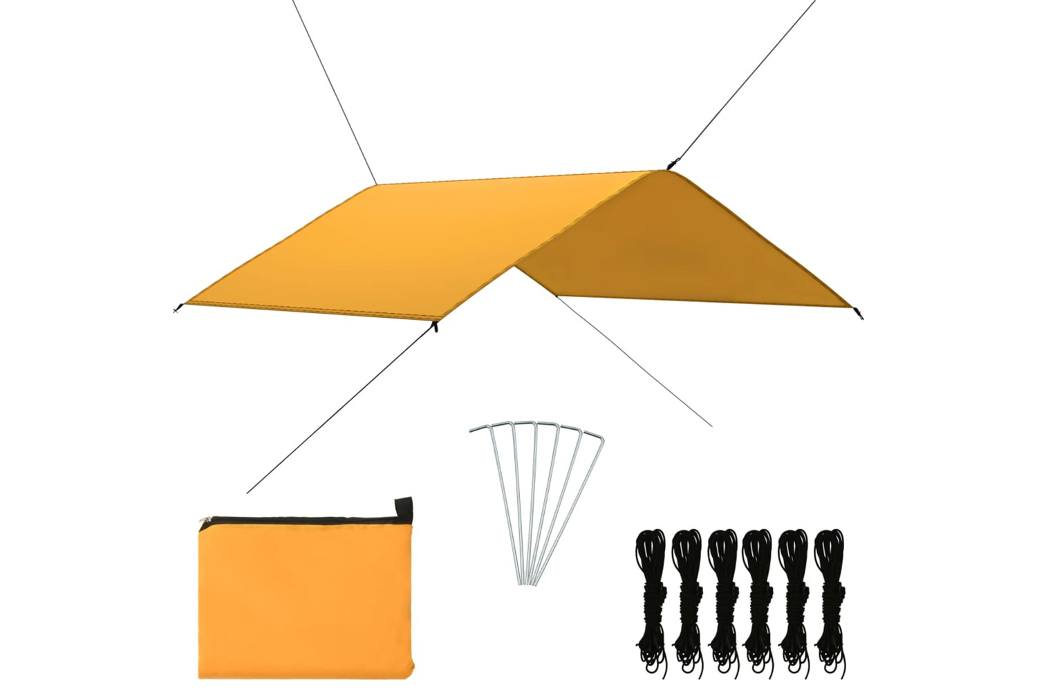 vidaXL 93062 Outdoor Tarp 4x4 M Yellow